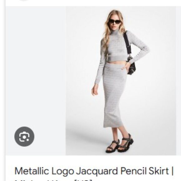MIchael Kors Logo Jacquard Nickel Pencil Skirt NWT - Picture 1 of 3